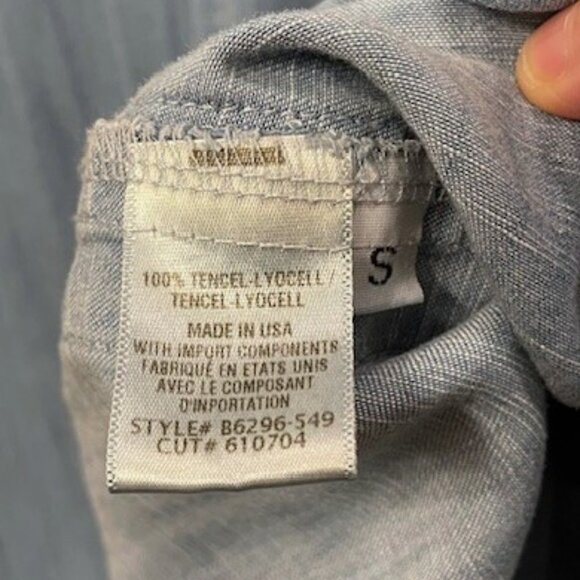 Bella Dahl Side Stripe Sleeveless Racerback Chambray Mini Dress Blue Small - Picture 14 of 16